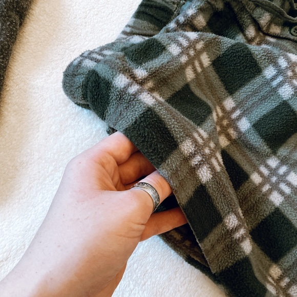 BYU Pajama Set- green plaid pant, grey byu long sleeve sweatshirt crew neck - Picture 3 of 5